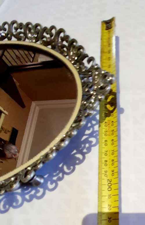 Exquisite Footed Dressing Table Vanity Tray with Mirror & Marcasite Style Edge