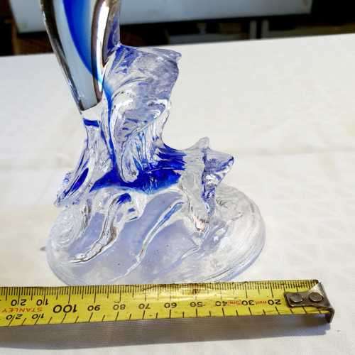 Incredible French Glass Dolphin in the Style of Cristal D'Arques
