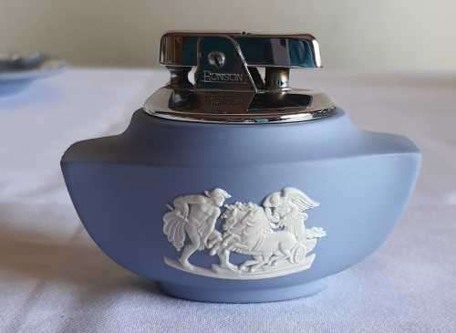 Blue & White Wedgwood Table Lighter (Ronson) - Marked