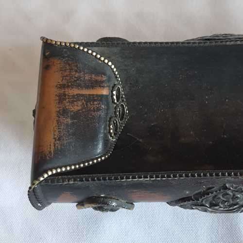 Vintage Bronzed Tinplate Incense Burner with Highly detailed Brass Elephant Legs and Medallions