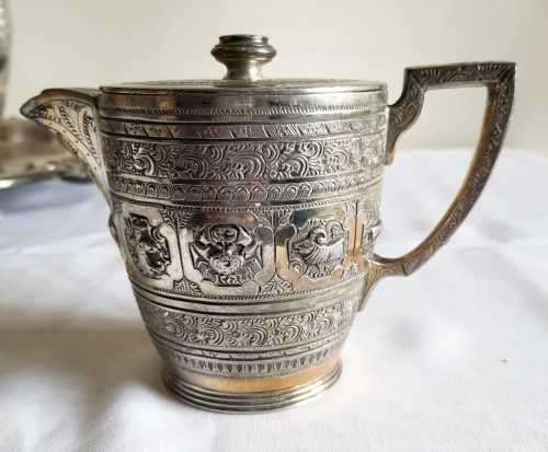 Phenomenal Sheffield S/P Tea & Coffee Set with 3.2kg Footed Tray - Needs some Elbow Grease