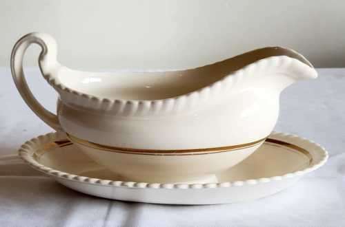 Old English Johnson Bros. Gravy Boat & Drip Plate - Marked