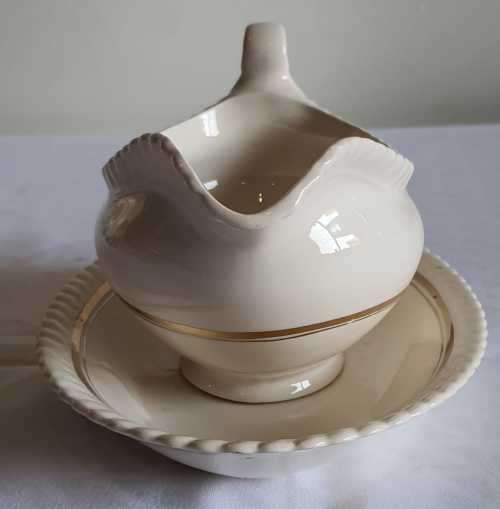 Old English Johnson Bros. Gravy Boat & Drip Plate - Marked