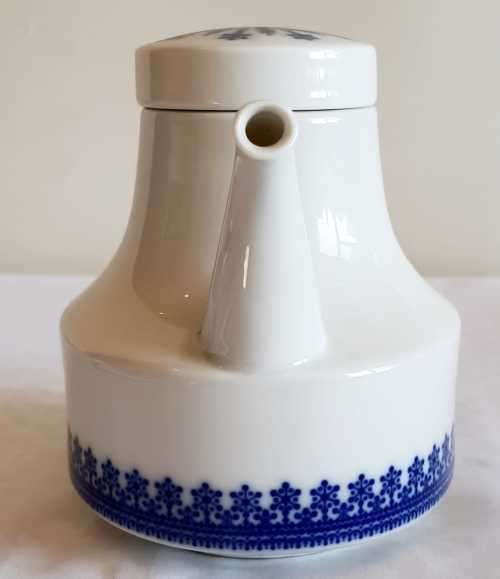 Vintage Rosenthal Studio Linie Porcelain Porcelain Tea Pot with Cobalt Blue Trim - Marked