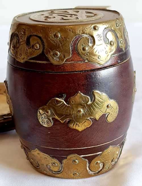 Exceptional Solid Wood and Brass Smoker Set