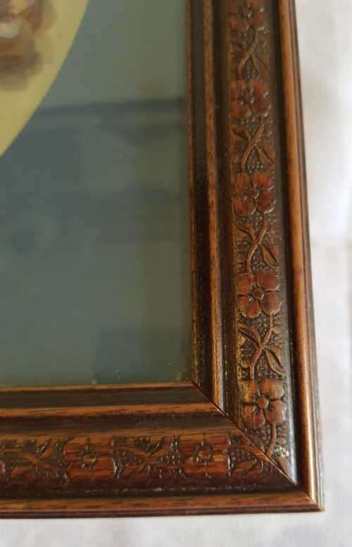 Vibrant Boxed 3D Porcelain Pansies - Hand Crafted - Frame is Wood with Pansies - Marked