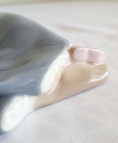 Llard Porcelain Sculpture "Dolores Dahlia Hand Maiden" by Artist Fulgecio - Signed - Dated 1974