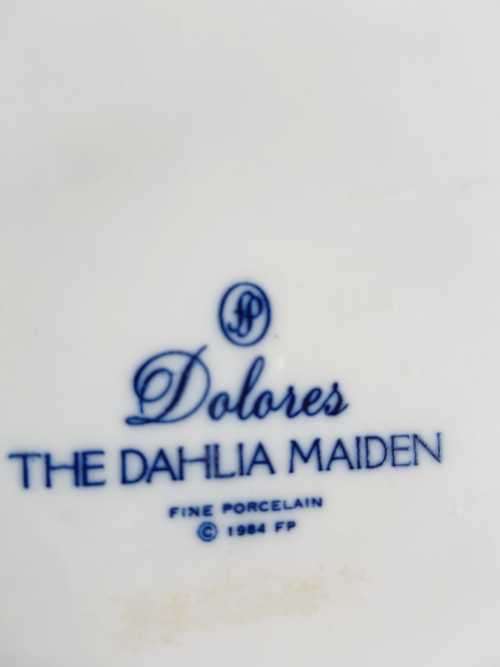 Llard Porcelain Sculpture "Dolores Dahlia Hand Maiden" by Artist Fulgecio - Signed - Dated 1974