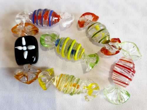 6 Hand Blown Murano Sweets