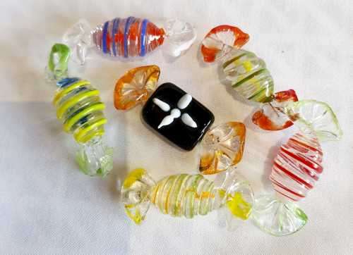 6 Hand Blown Murano Sweets