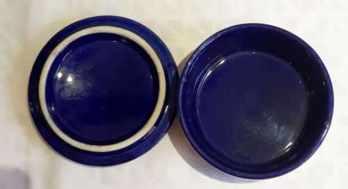 Stunning Cobalt Blue Porcelain Trinket Box in the Cloisonne Style