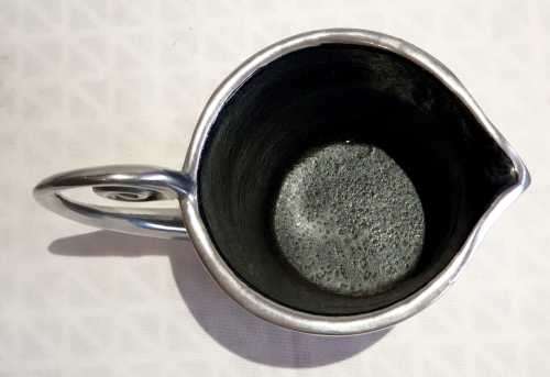 Functional Art : Carrol Boyes Pewter Milk or Custard Jug with Black Inner Coating - Marked