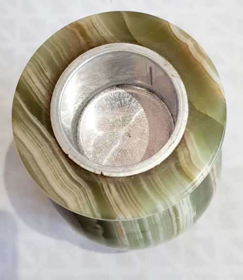 Rare Solid Heavy Marble Table Lighter with Music Box (working) plus Matching Marble Ashtray