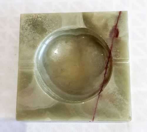 Rare Solid Heavy Marble Table Lighter with Music Box (working) plus Matching Marble Ashtray