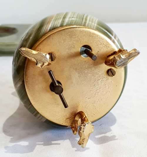 Rare Solid Heavy Marble Table Lighter with Music Box (working) plus Matching Marble Ashtray