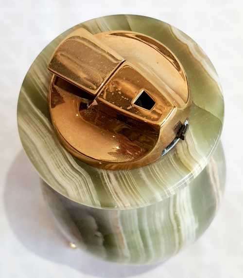 Rare Solid Heavy Marble Table Lighter with Music Box (working) plus Matching Marble Ashtray