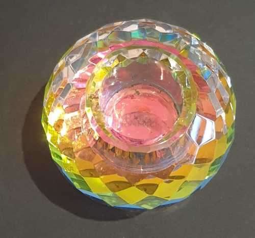 Magnificent Multi Faceted Czechoslovakian Crystal Candle Holder - Stunning!!!!