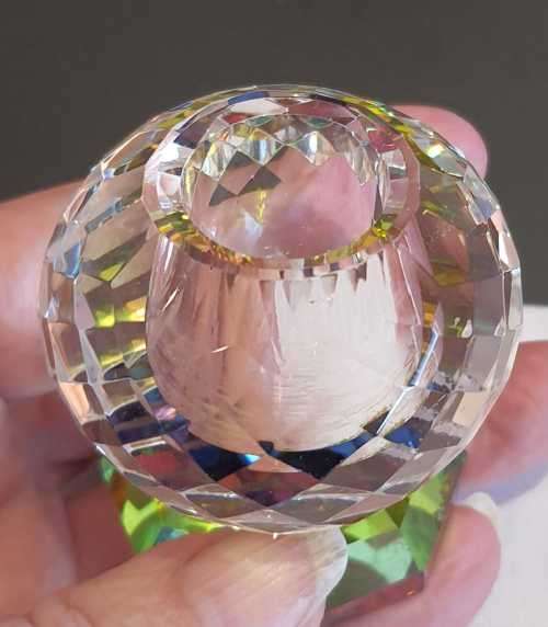 Magnificent Multi Faceted Czechoslovakian Crystal Candle Holder - Stunning!!!!