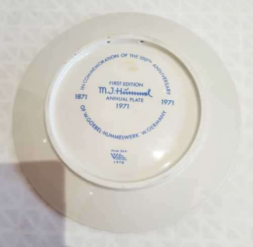 1st Edition MJ Hummel of W Goebel, West Germany, 100th Anniversary Plate - Signed and Marked