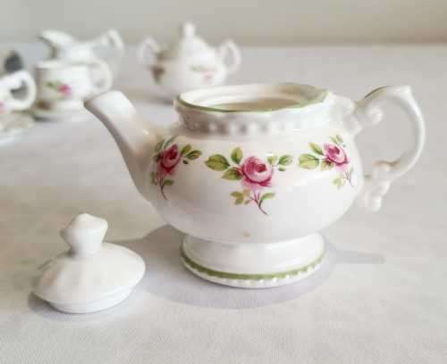 VGC Royal Crown Duchy Fine Bone China Miniature Tea Set - Marked