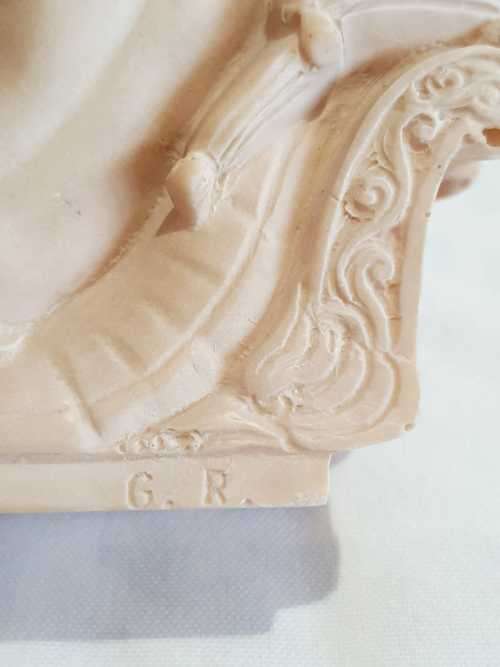 Detailed Gino Ruggeri Neo Classical Alabaster Sculpture of Pauline Bonaparte - Marked
