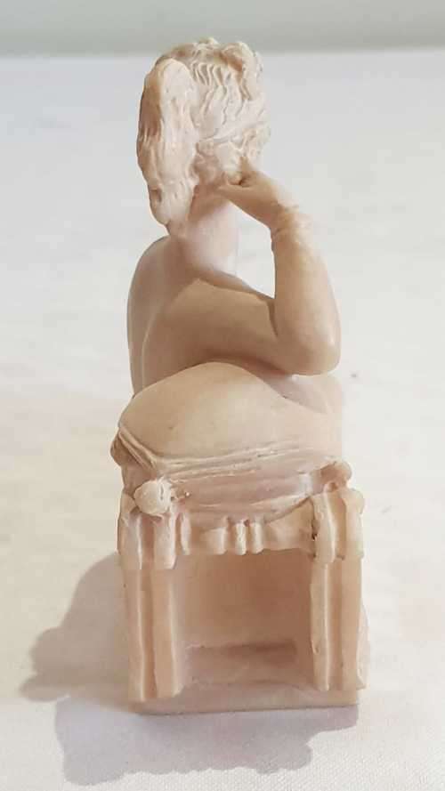 Detailed Gino Ruggeri Neo Classical Alabaster Sculpture of Pauline Bonaparte - Marked