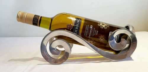 Functional Art : Gorgeous Aluminium in the Style of Carrol Boyes Wine Bottle Holder - Wine NOT Incl.