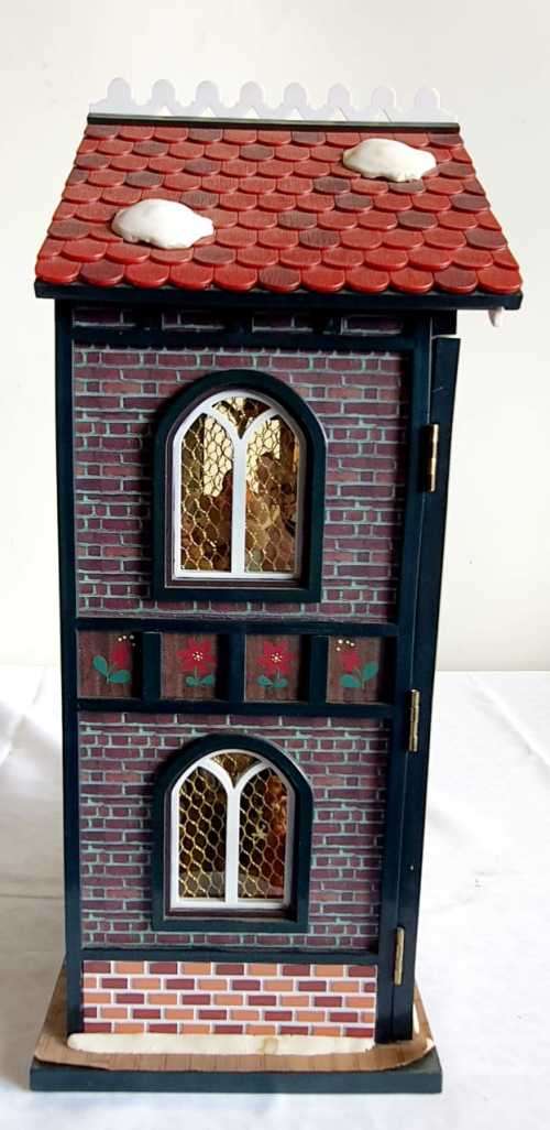 Rare Original Musical Victorian Christmas Doll House with Moving Parts - Works