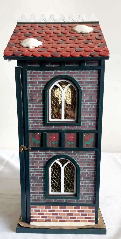 Rare Original Musical Victorian Christmas Doll House with Moving Parts - Works
