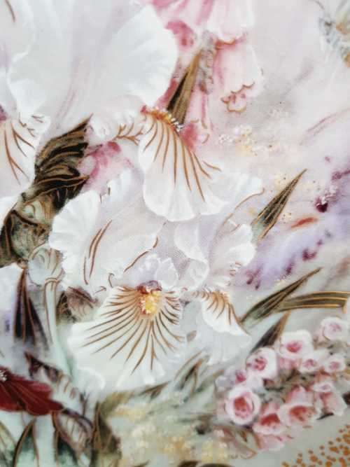 Ceramic Art by Lena Liu - Exquisite "Iris Quartet" 1st Issue 1991 - W L George Fine China - Marked