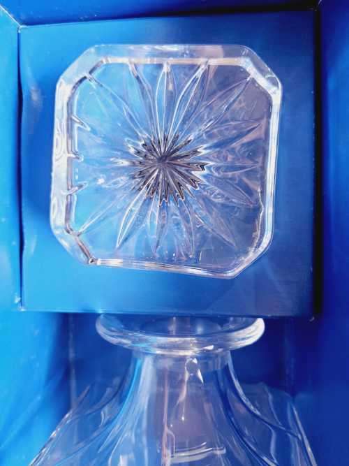 Boxed Hand Cut Vitria Lead Crystal Decanter - Marked - Looks Unused