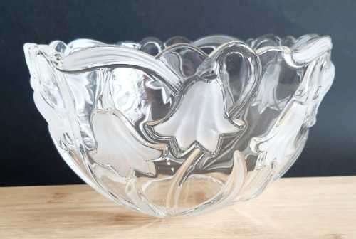 Original Crystal Waltherglas from Germany Art Nouveau Scalloped Salad/Dessert Bowl
