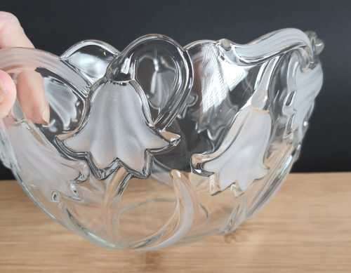 Original Crystal Waltherglas from Germany Art Nouveau Scalloped Salad/Dessert Bowl