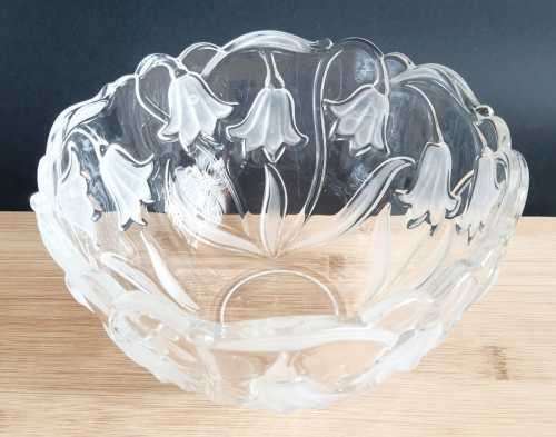 Original Crystal Waltherglas from Germany Art Nouveau Scalloped Salad/Dessert Bowl