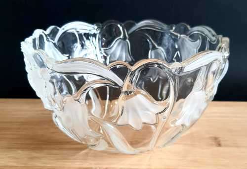 Original Crystal Waltherglas from Germany Art Nouveau Scalloped Salad/Dessert Bowl
