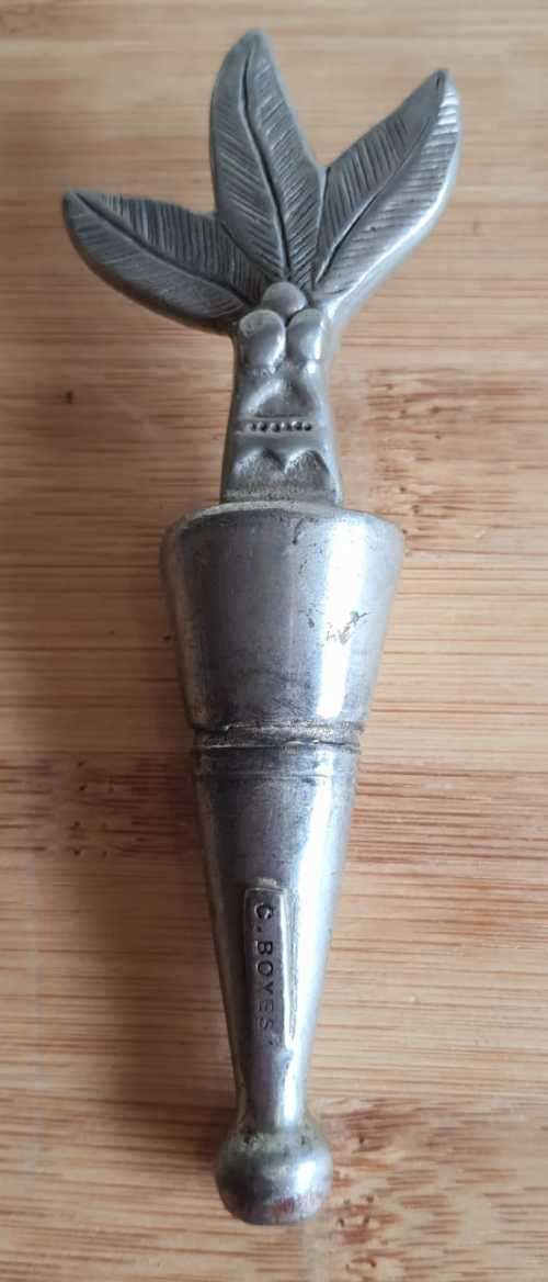 Functional Art : Rare Early Carrol Boyes Palm Leaves and Coconuts Bottle Stopper - Marked