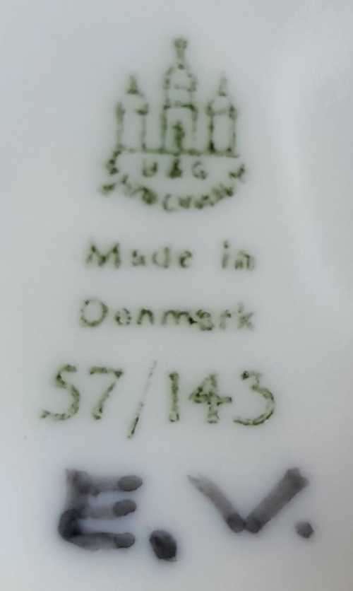 Vintage Bing And Grondahl china Ice Blue and White Snowdrop Single Stem Vase - c.`57 - Marked