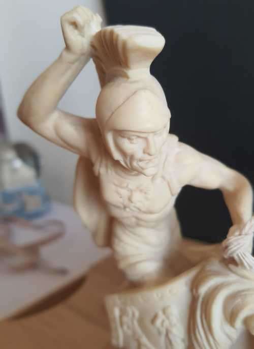 Detailed Large And Heavy A.Santini Sculpture of Horse and Chariot in Full Movement - Marked