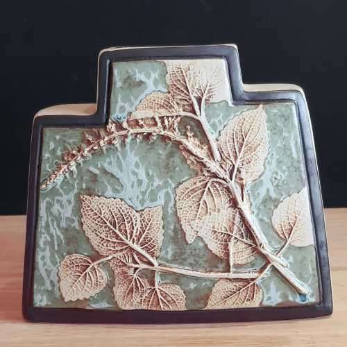 Incredible Vintage Malaysian Hand Crafted Raised Leaf Detail Vase - 2 Marks