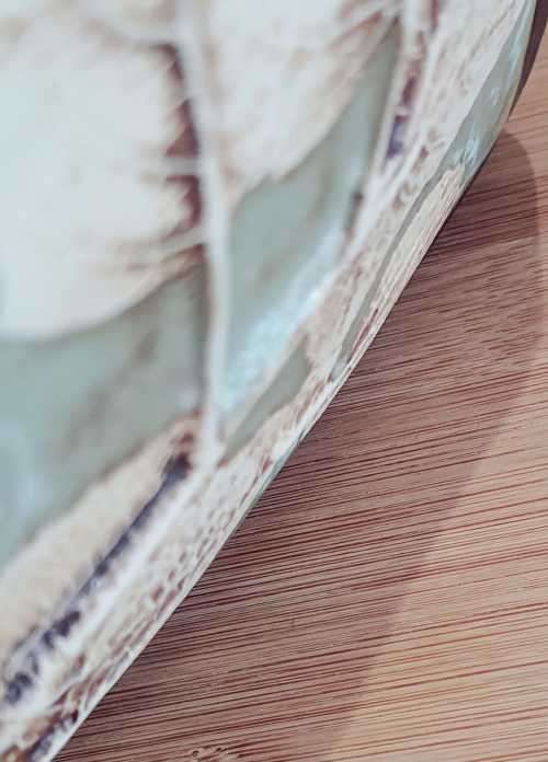 Incredible Vintage Malaysian Hand Crafted Raised Leaf Detail Vase - 2 Marks