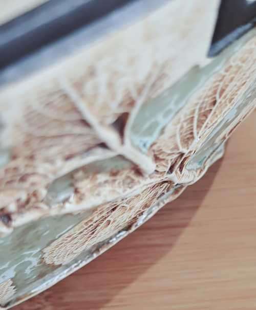 Incredible Vintage Malaysian Hand Crafted Raised Leaf Detail Vase - 2 Marks