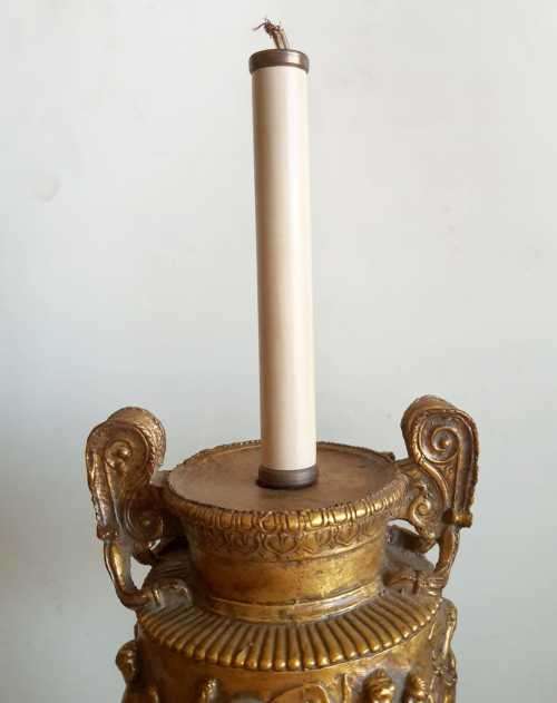 2 Large 55cm Mixed Material Lamp Stands or Centre Pieces with Gilt Detail - Bid per 1