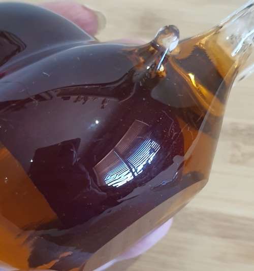 Outstanding Clear, Amber and Red Hand Blown Murano Bird