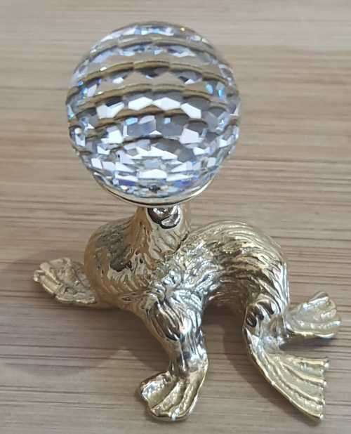 Exceptional Gold Plated and Austrian Crystal Seal