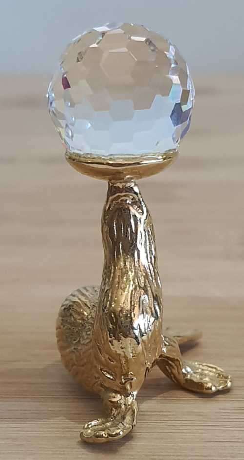 Exceptional Gold Plated and Austrian Crystal Seal