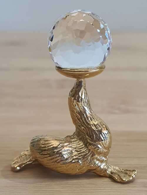 Exceptional Gold Plated and Austrian Crystal Seal
