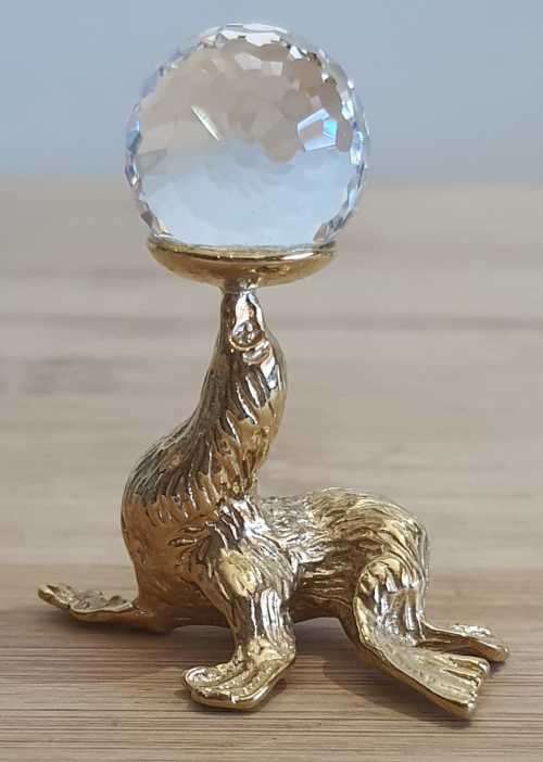 Exceptional Gold Plated and Austrian Crystal Seal