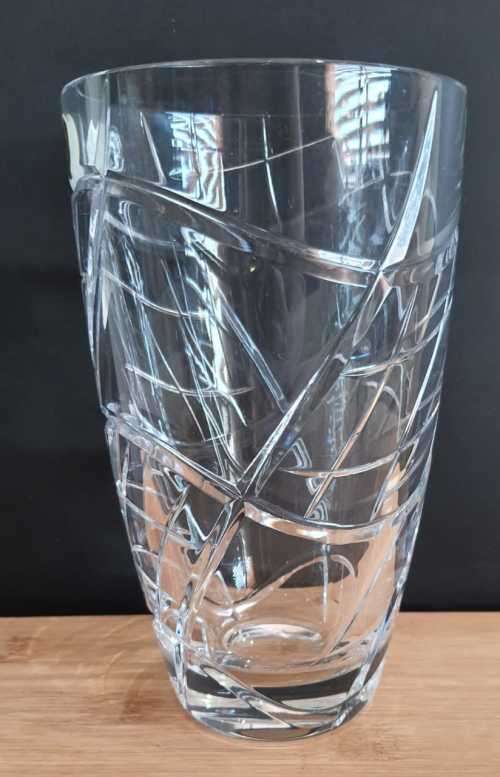 Genuine Marked with Stickers and Engraving BOHEMIA Lead Crystal Cut Vase - 1.779kg