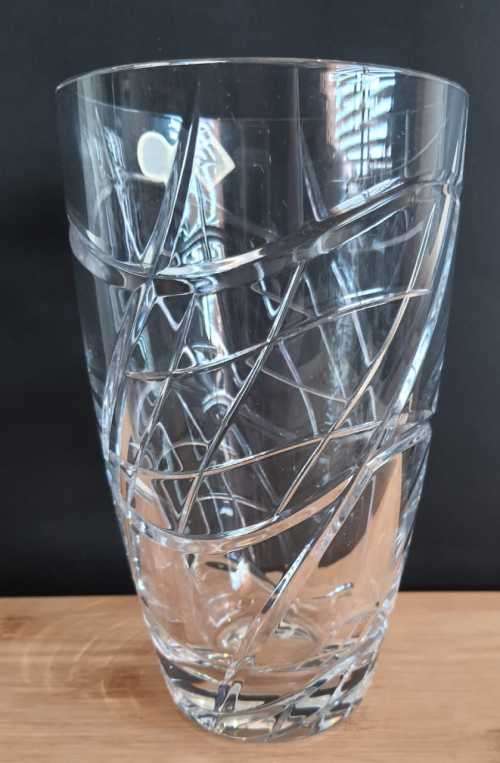 Genuine Marked with Stickers and Engraving BOHEMIA Lead Crystal Cut Vase - 1.779kg