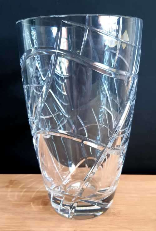 Genuine Marked with Stickers and Engraving BOHEMIA Lead Crystal Cut Vase - 1.779kg